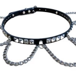 Funk Plus ROCK ME PYRAMID STUD AND CHAINS BELT