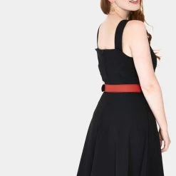 VOODOO VIXEN ROSIE HEART BUTTON SWING DRESS