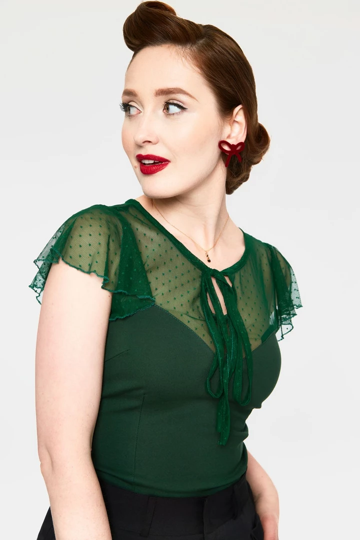 VOODOO VIXEN SAMANTHA MESH TOP GREEN