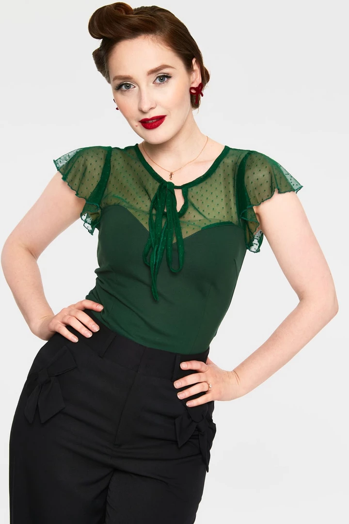 VOODOO VIXEN SAMANTHA MESH TOP GREEN