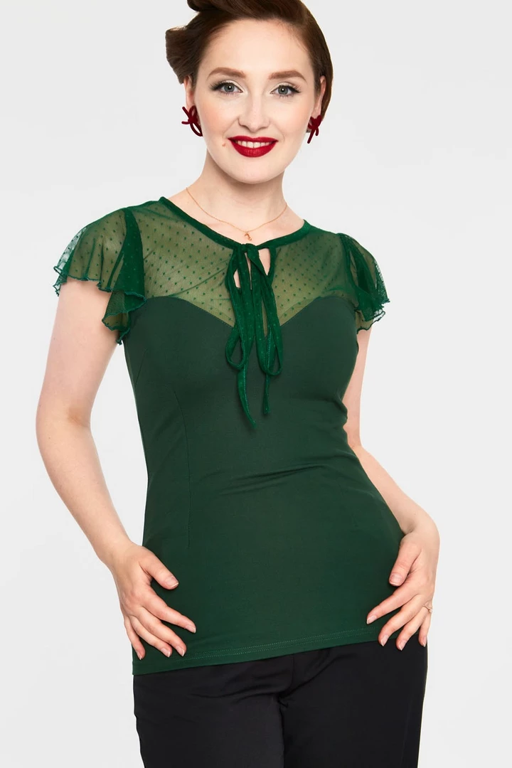 VOODOO VIXEN SAMANTHA MESH TOP GREEN