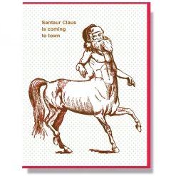 SMITTEN KITTEN SANTAUR CLAUS IS COMING TO TOWN GREETING CARD Holidays