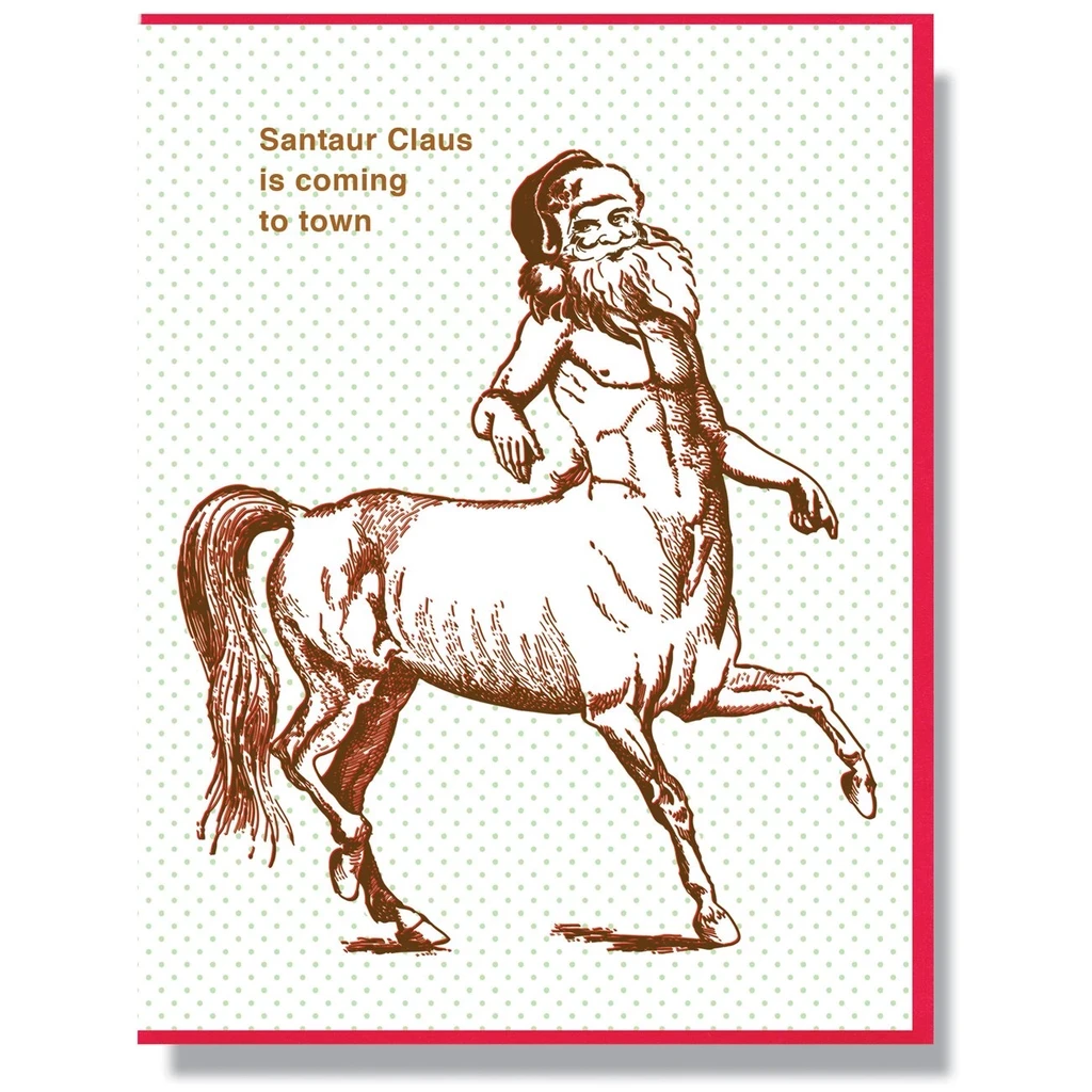 SMITTEN KITTEN SANTAUR CLAUS IS COMING TO TOWN GREETING CARD Holidays