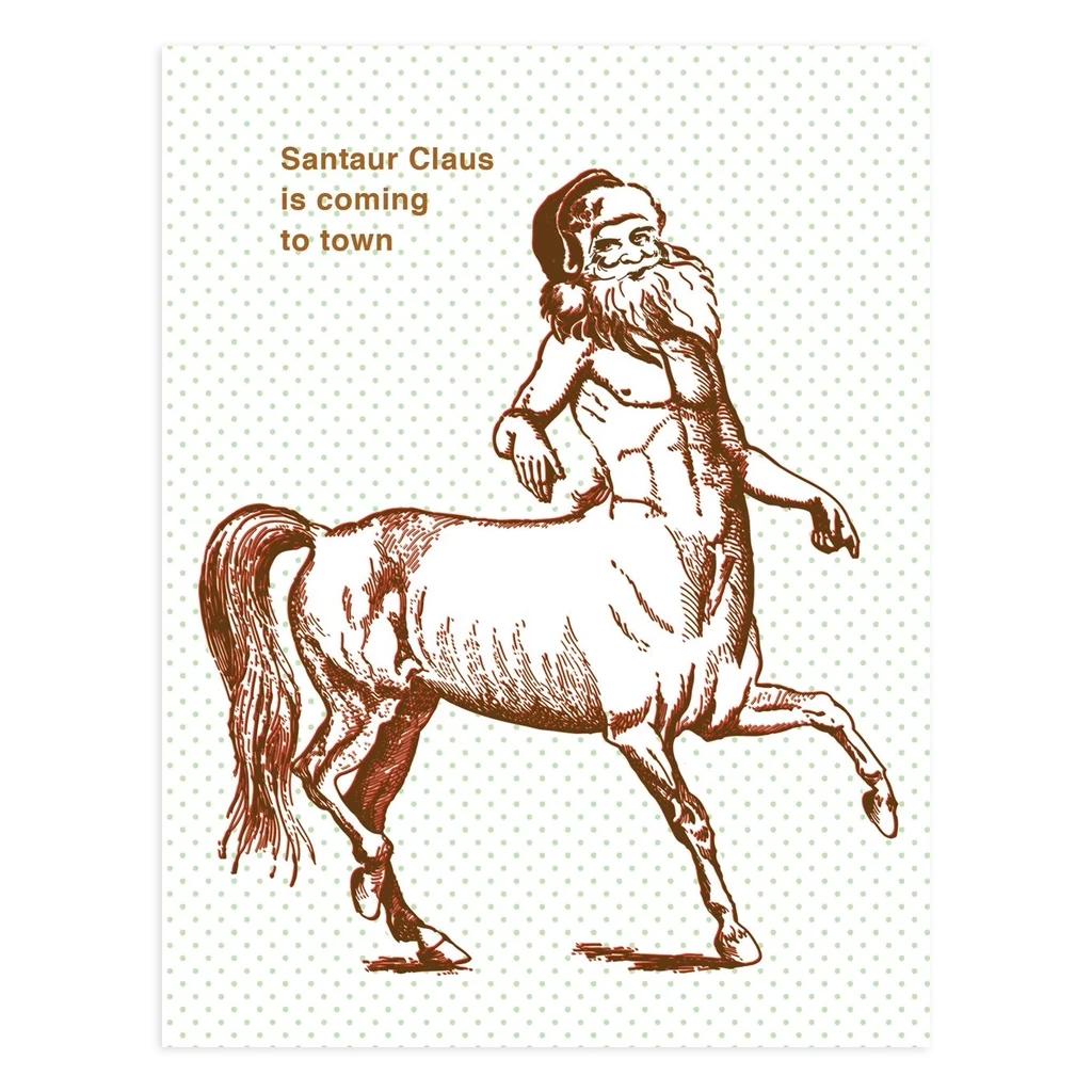 SMITTEN KITTEN SANTAUR CLAUS IS COMING TO TOWN GREETING CARD Holidays