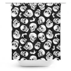 SOURPUSS ANATOMICAL SKULLS SHOWER CURTAIN