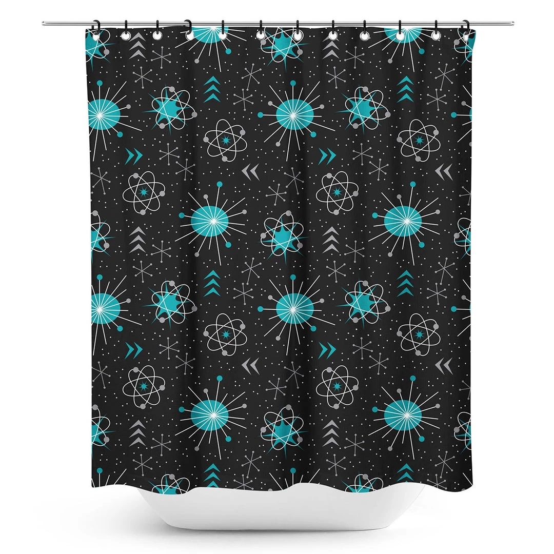 SOURPUSS ATOMICA SHOWER CURTAIN Haunted Homewares