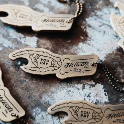 HELLCATS USA SKELETON HAND SPIN KEYCHAIN