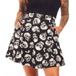 SOURPUSS SKULL DUGGERY SKATER SKIRT