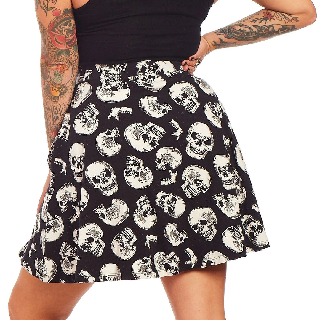 SOURPUSS SKULL DUGGERY SKATER SKIRT