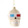 None Homewares SKULL WITH 3D GLASSES GLASS ORNAMENT