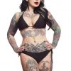 Ghouls Just Wanna Have Sun SOURPUSS SOLID BLACK STRING BIKINI