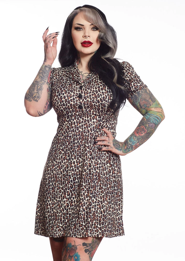 SOURPUSS LEOPARD ROSIE DRESS