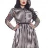 SOURPUSS STRIPE LYDIA DRESS CREAM & BLACK