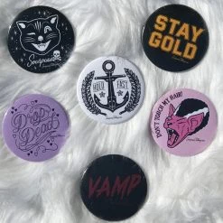 Shop Sourpuss SOURPUSS STAY GOLD POCKET MIRROR