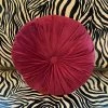 SOURPUSS TUFTED VELVET PILLOW BURGUNDY