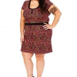 Neon Dreams SOURPUSS LEOPARD BEKI DRESS HOT PINK