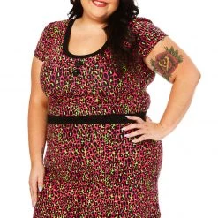 Neon Dreams SOURPUSS LEOPARD BEKI DRESS HOT PINK