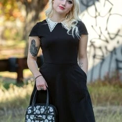 Shop Sour+Plus SOURPUSS STUD COLLAR DRESS BLK