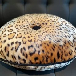 SOURPUSS VELVET LEOPARD ROUND PILLOW Haunted Homewares