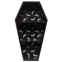 Haunted Homewares SOURPUSS BAT PRINT COFFIN SHELF