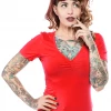 SOURPUSS RAMONA TOP RED