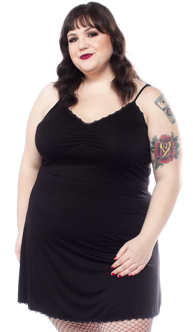 Back In Stock SOURPUSS SLIP DRESS BLACK