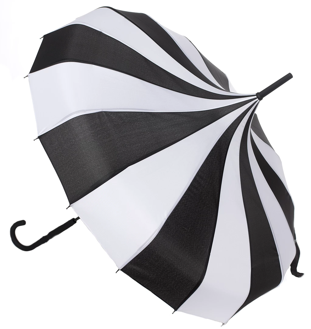 Ghouls Just Wanna Have Sun SOURPUSS PAGODA UMBRELLA BLACK/WHITE