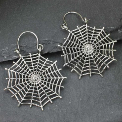 None SPIDER WEB HOOP EARRINGS