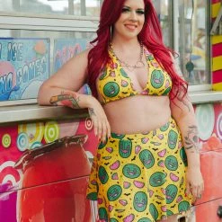 What's New SOURPUSS SPOOKY MELONS SWIM SKIRT