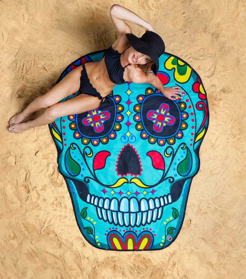 None Back In Stock GIANT SUGAR SKULL BEACH BLANKET