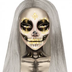 None Holidays SUGAR SKULL FACE JEWELS GOLD