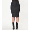 UNIQUE VINTAGE BLACK DENIM SUMMER LOVIN PENCIL SKIRT Shop Sour+Plus
