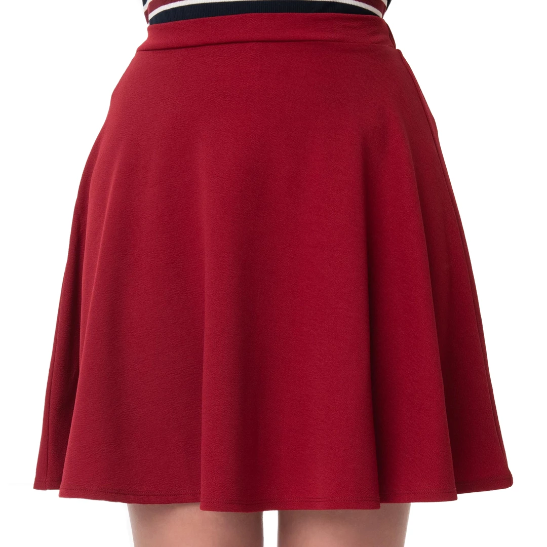SMAK PARLOUR BURGUNDY TEXTURED SWEET TALK FLARE SKIRT Shop Sour+Plus