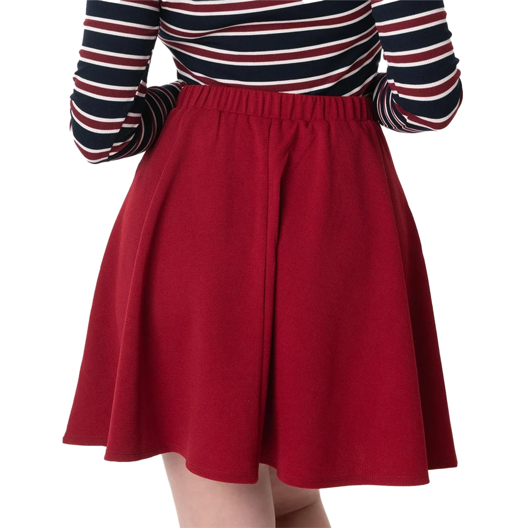 SMAK PARLOUR BURGUNDY TEXTURED SWEET TALK FLARE SKIRT Shop Sour+Plus