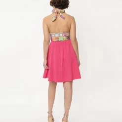 SMAK PARLOUR SWEET TALK FLARE SKIRT HOT PINK