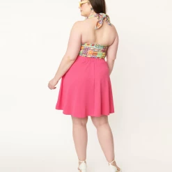 SMAK PARLOUR SWEET TALK FLARE SKIRT HOT PINK