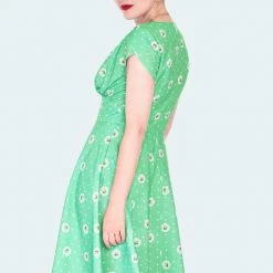 Apparel VOODOO VIXEN TABBY DAISY POLKA DOT TULIP SLEEVE SWING DRESS