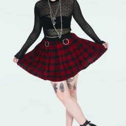 JAWBREAKER TEEN SPIRIT RED & BLACK PLAID SKIRT Apparel