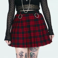 JAWBREAKER TEEN SPIRIT RED & BLACK PLAID SKIRT Apparel