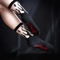 What's New ECTOGASM SHEER FLAME SOCKS BLACK