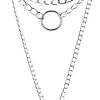 None TRIPLE CHAIN LOCK CHOKER SILVER Back In Stock