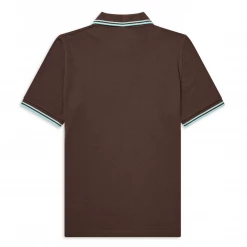 FRED PERRY TWIN TIPPED POLO CHOCOLATE/ICE Apparel