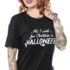 Shop Sour+Plus UNIQUE VINTAGE ALL I WANT FOR CHRISTMAS IS HALLOWEEN TEE