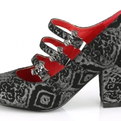 Footwear DEMONIA VIVIKA BAT BUCKLE MARY JANE HEELS BLK/SILVER