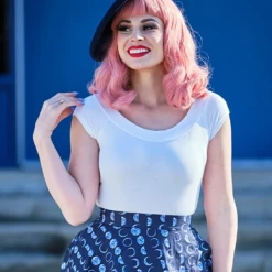 RETROLICIOUS BOAT NECK TOP WHITE Shop Sour+Plus