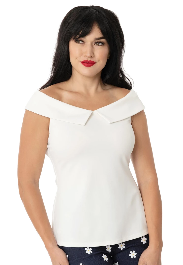 UNIQUE VINTAGE WHITE MARASCHINO TOP Shop Sour+Plus