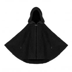PunkRave PUNK RAVE SALEM HOODED PLUSH CAPE COAT