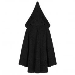 PunkRave PUNK RAVE SALEM HOODED PLUSH CAPE COAT