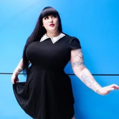 Shop Sour+Plus SOURPUSS STUD COLLAR DRESS BLK